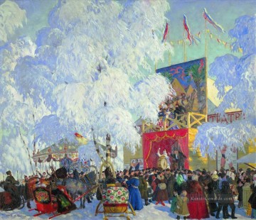 Boris Mikhailovich Kustodiev Werke - Messestände 1917 Boris Mikhailovich Kustodiev